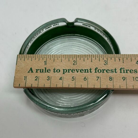 Vtg Caesars Tahoe Casino Ashtray Clear Green Greek Character Images Lake Nevada - Picture 6 of 6